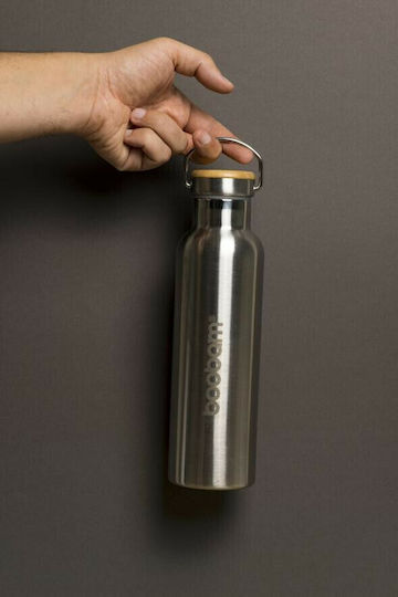 Boobam Bottle Μπουκάλι Θερμός Ανοξείδωτο 600ml Ασημί