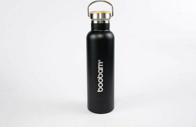 Boobam Bottle Bottle Thermos Stainless Steel Black 600ml with Loop b0134 5116751