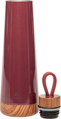 Chic Mic Bioloco Loop Bottle Thermos Stainless Steel BPA Free Burgundy 500ml with Loop BEL111