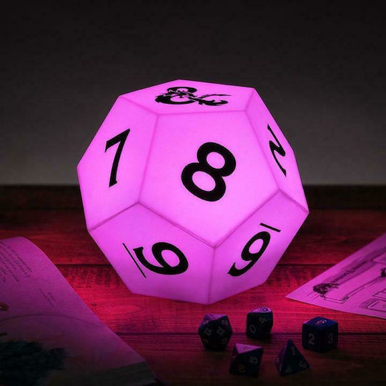 Paladone Детско Декоративно Осветление Dungeons & Dragons с Промяна на Цветовете Бял 12x12см