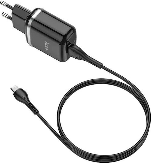 Hoco Charger with USB-A Port and Cable micro USB 18W Quick Charge 3.0 Blacks (N3 Special)