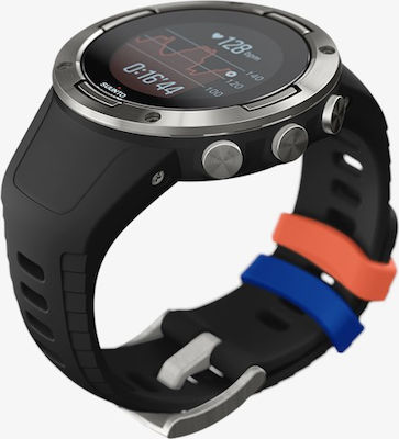 Suunto 5 Stainless Steel 46mm Waterproof Smartwatch with Heart Rate Monitor (Black Steel)
