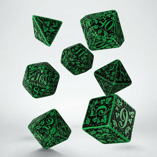 Q Workshop Forest 3D Dice Set Dice Green & Black 7τμχ 7pcs SFOR15