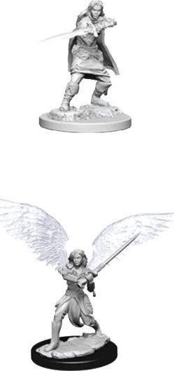 WizKids Dungeons & Dragons D&D Nolzur's Marvelous Miniatures Unpainted Figure : Female Aasimar Fighter