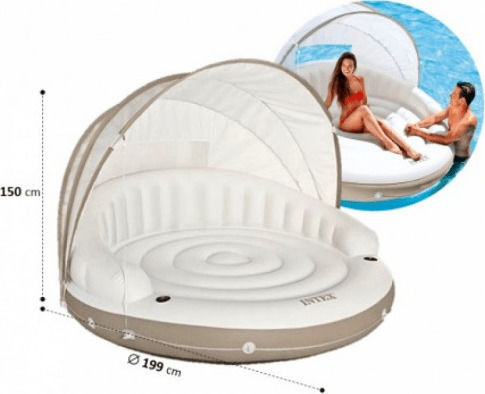 Intex Aufblasbare Meeresmatratze Für 2 Personen Mit Griffen Weiß 150cm