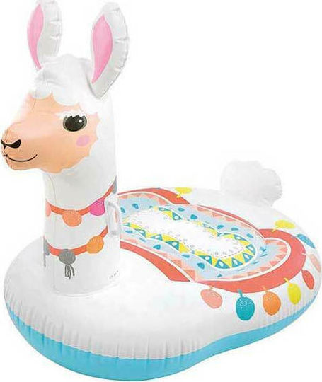 Intex Cute Llama Παιδικό Φουσκωτό Ride On Θαλάσσης με Χειρολαβές Λευκό 135x112cm