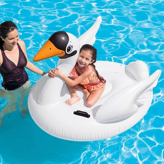 Intex Swan Ride On Kid's Inflatable Pool Ride On Swan with Handles White 130x102cm