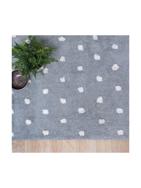 Palamaiki Dotto Rug Rectangular Summer Cotton with Fringes Grey