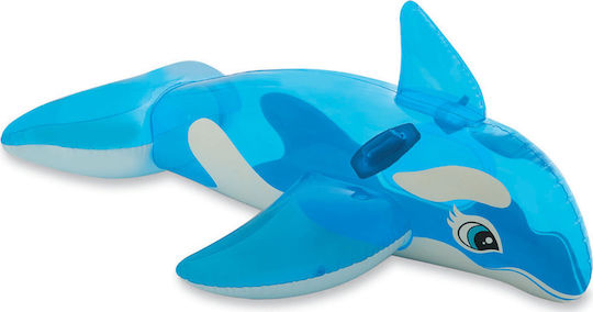 Intex Kinder-Equipment Ride On Wal Kinder-Equipment aufblasbares Tier mit Griffen Hellblau 152x114cm