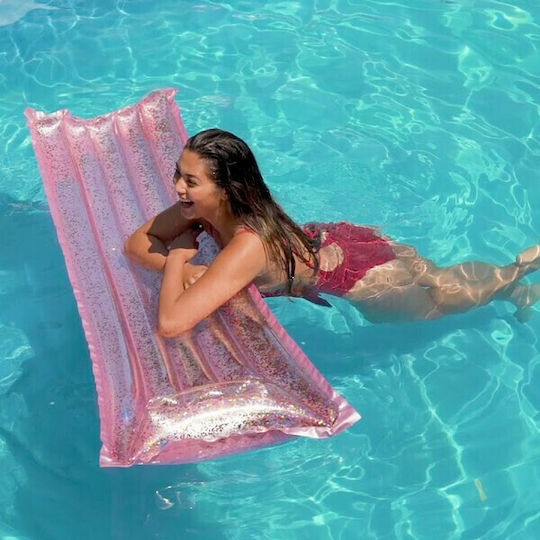 Intex Glitter Mat Φουσκωτό Στρώμα Θαλάσσης Ροζ με Glitter 170x53cm