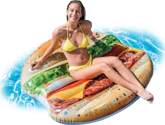 Intex Hamburger Island Inflatable Sea Mattress with Handles 145x142cm