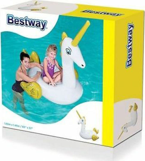 Bestway Παιδικό Φουσκωτό Ride On Θαλάσσης Unicorn Λευκό 165x145cm