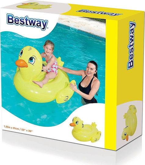 Bestway Παιδικό Φουσκωτό Ride On Θαλάσσης Πάπια με Χειρολαβές Κίτρινο