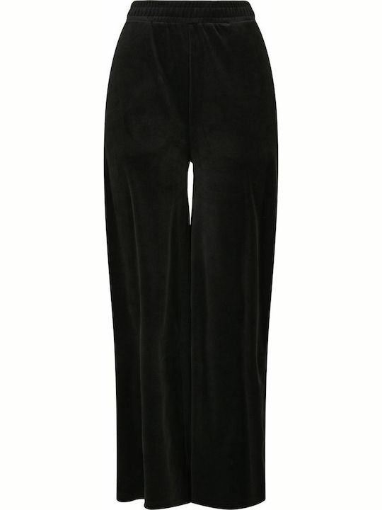 Sweatpants Wide Velvet Black