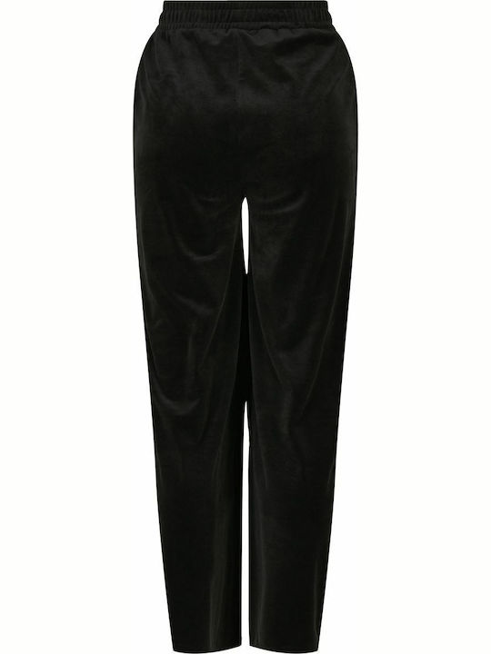 Sweatpants Wide Velvet Black
