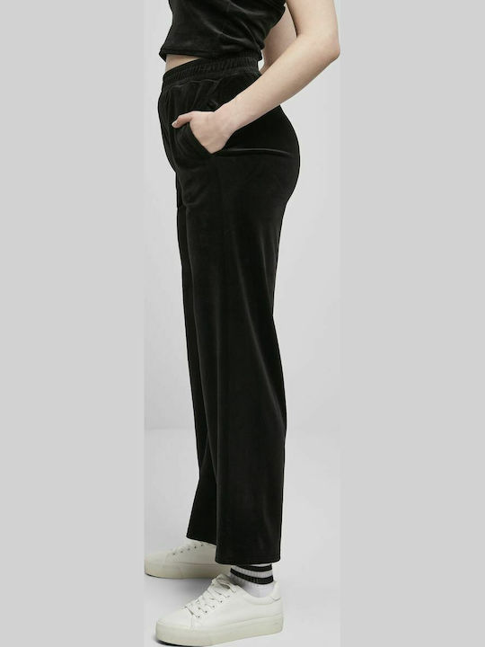 Sweatpants Wide Velvet Black