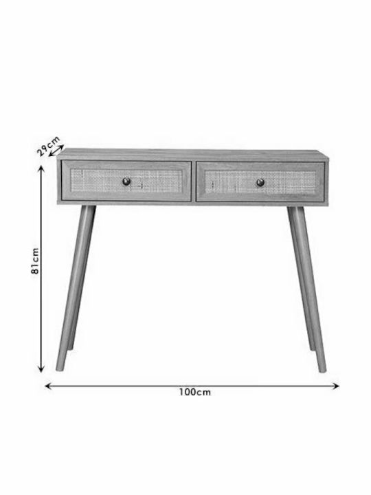 Oslo Wooden Console Table Sonoma L100xW29xH81cm