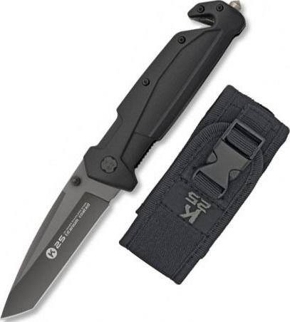 K25 Rubber Tanto Σουγιάς Μαύρος σε Θήκη