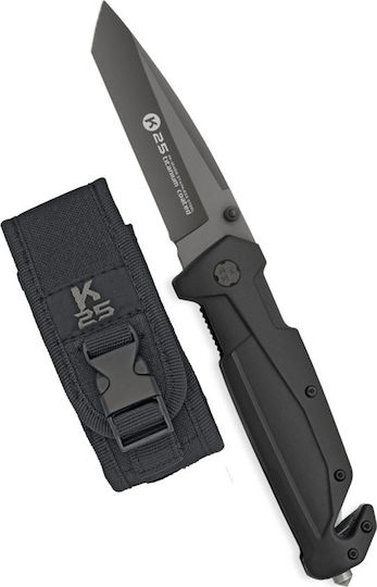 K25 Rubber Tanto Σουγιάς Μαύρος σε Θήκη