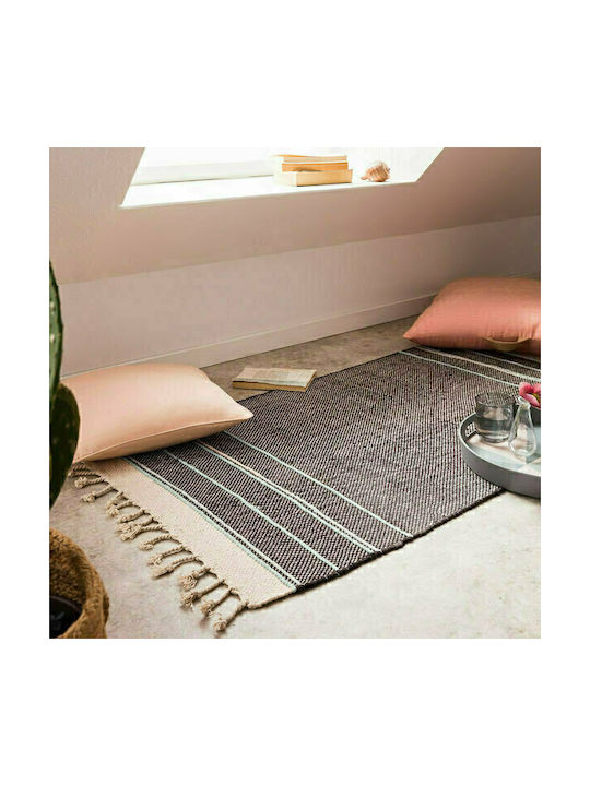 Gofis Home Aladdin Χαλί Ορθογώνιο με Κρόσια Μαύρο / Σιέλ 704/14 130x190cm