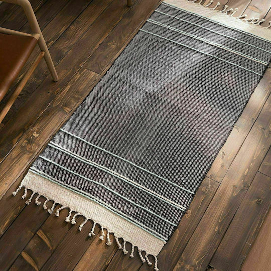 Gofis Home Aladdin Teppich Rechteckig Synthetisch,Polyester/Cotton/Leather mit Fransen Black/Silver 704/14