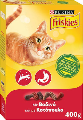 Purina Friskies Trockenfutter für erwachsene Katzen mit Rindfleisch / Huhn / Leber 0.4kg