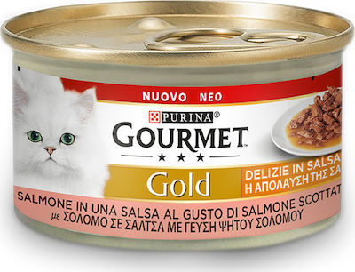 Purina Gourmet Gold Wet Food for Adult Cats In Can with Salmon η Απόλαυση της Σάλτσας 1pc 85gr