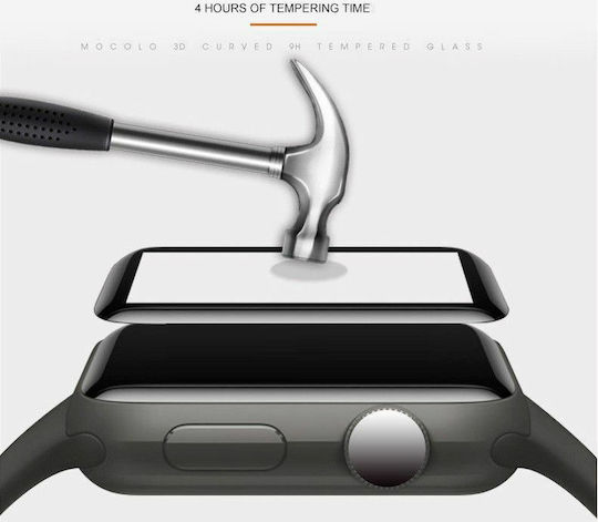 Mocolo 3D Curved Vollflächig gehärtetes Glas für das Apple Watch 42mm 1Stück