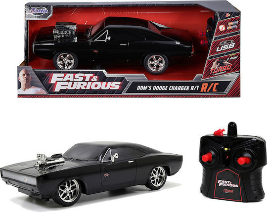 Jada Toys Fast & Furious 1970 Dodge Charger Τηλεκατευθυνόμενο Αυτοκίνητο Μαύρο