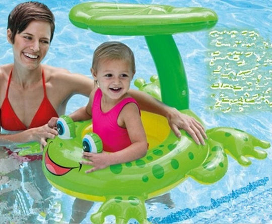 Baby-Safe Swimming Aid Swimtrainer 70cm with Sunshade for 6 Months up to 3 years Green 8251 Frog