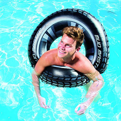 Bestway Kinder Schwimmring mit Durchmesser 91cm. ab 10 Jahren Schwarz 36016