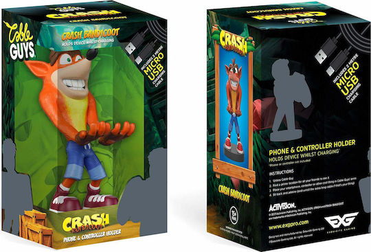 Exquisite Gaming Cable Guys Бюро стойка за мобилен телефон Crash Bandicoot Standard 22cm