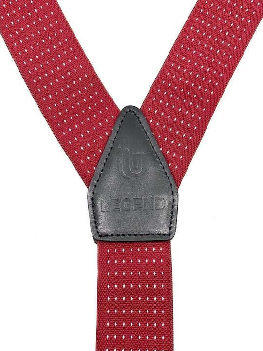 Legend Accessories Polka Dots Suspender Printed Red