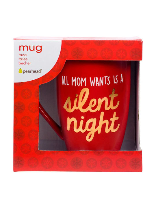 Pearhead Αll Mom Wants Is A Silent Night Χριστουγεννιάτικη Κούπα Κεραμική με Επιγραφή 14x14x9.5εκ. 650ml