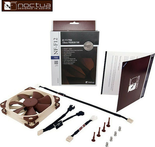 Noctua NF-F12 Ventilator Pentru Carcasă 120mm (1500rpm / 54.97cfm) Fără Iluminare LED și Conexiune 4-Pin PWM Maro