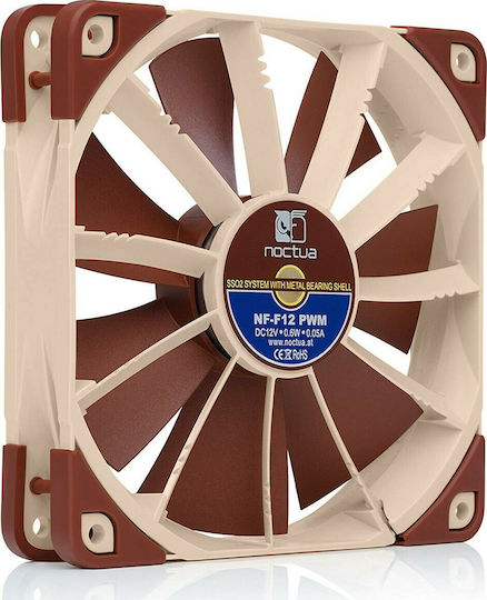 Noctua NF-F12 Ventilator Pentru Carcasă 120mm (1500rpm / 54.97cfm) Fără Iluminare LED și Conexiune 4-Pin PWM Maro