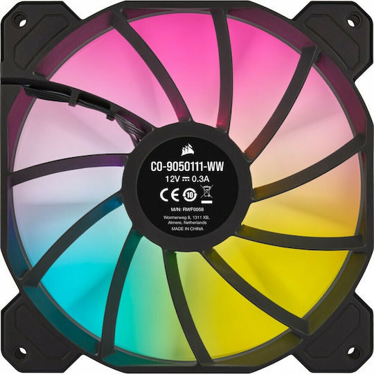 Corsair iCUE SP140 RGB Elite Performance Корпусен вентилатор с връзка 4-изводна ШИМ 1бр Черен