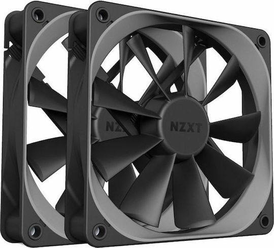 NZXT Aer F120 Case Fan (1500rpm / 63.02cfm) Χωρίς Led Φωτισμό και Σύνδεση 4-Pin PWM 2τμχ