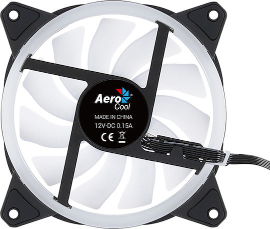 Aerocool Duo 12 ARGB Gehäuselüfter 120mm mit Verbindung 6-polig 1Stück Schwarz