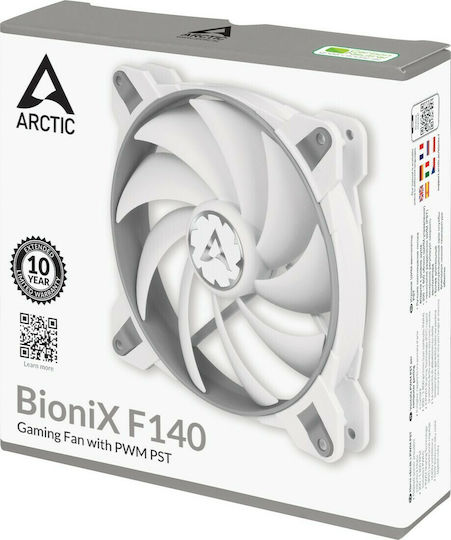 Arctic BioniX F140 Case Fans 1800rpm 104cfm Without LEDs Connection 4-Pin PWM Gray/White