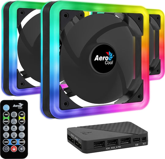 Aerocool Edge 14 Ventilator Pentru Carcasă 140mm (1200rpm / 35.4cfm) cu Iluminare ARGB și Conexiune 6 Pini