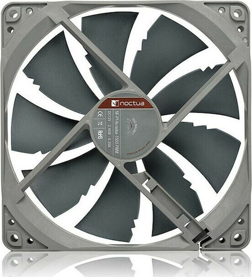 Noctua NF-P14s redux-900 Case Fan 140mm (900rpm / 49.6cfm) Without LED Lighting and 3-Pin Connection Gray