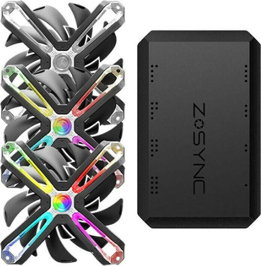 Zalman SF120A3 Вентилатор За Кутия (1500 Оборота / 54 CFM) С ARGB Осветление И Свързване 4-Изводна ШИМ 3 Бр