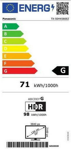 Panasonic Smart Τηλεόραση 50" 4K UHD LED TX-50HX580E HDR (2020) TX-50HX580E
