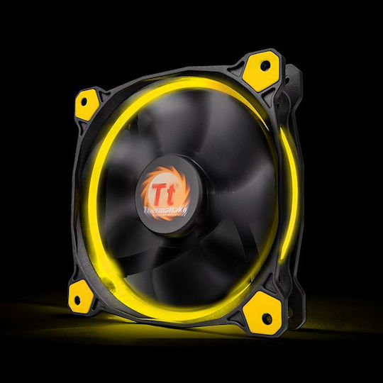 Thermaltake Riing 14 LED Yellow Case Fan 140mm (1400rpm / 51.15cfm) with Yellow Lighting and 3-Pin Connection