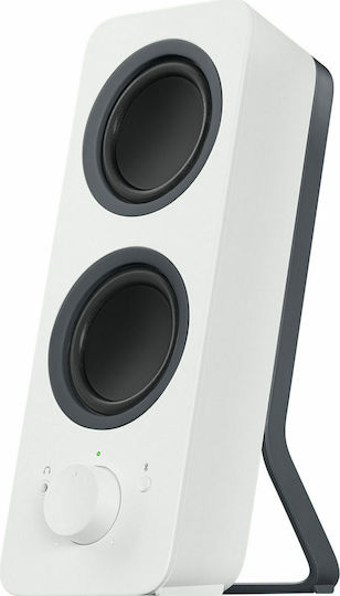 Logitech Z207 Безжични компютърни тонколони Компютърни тонколони 2.0 с Bluetooth и мощност 10W в Бял цвят