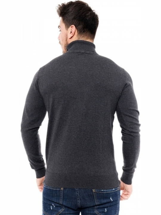 Smart & Co 46-206-015 Men's Long Sleeve Blouse Turtleneck Gray