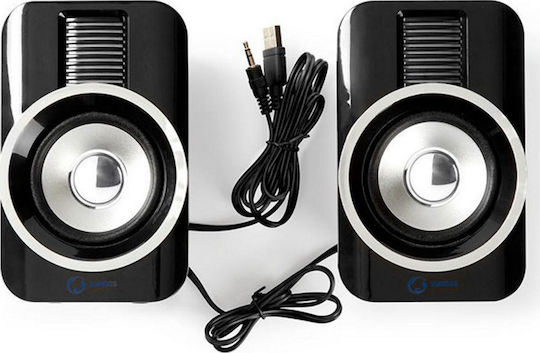 Nedis GSPR20020BK Ηχεία Υπολογιστή 2.0 με RGB Φωτισμό και Ισχύ 30W Μαύρα