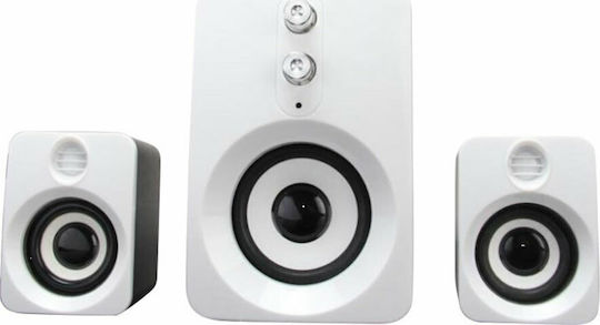 Tele FT-10W Компютърни тонколони 2.1 с мощност 7W в Бял цвят