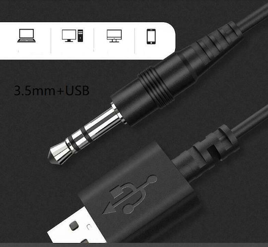 HP DHE-6000 Компютърни тонколони 2.0 с RGB осветление и мощност 3W в Черен цвят